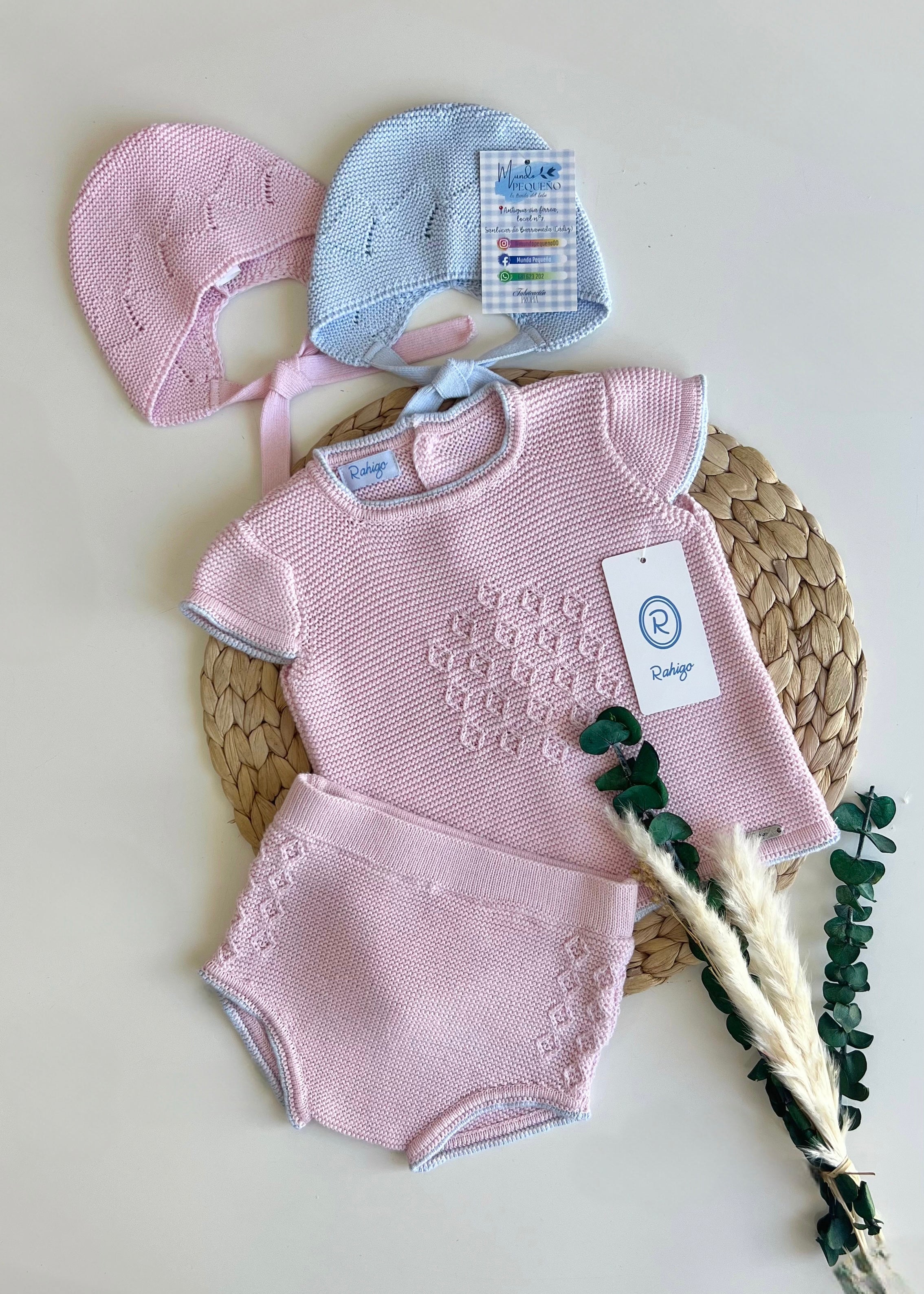 Jersey con braga Rahigo rosa bebé