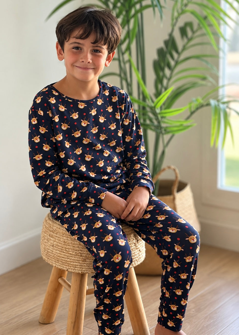 Pijama reno azul marino