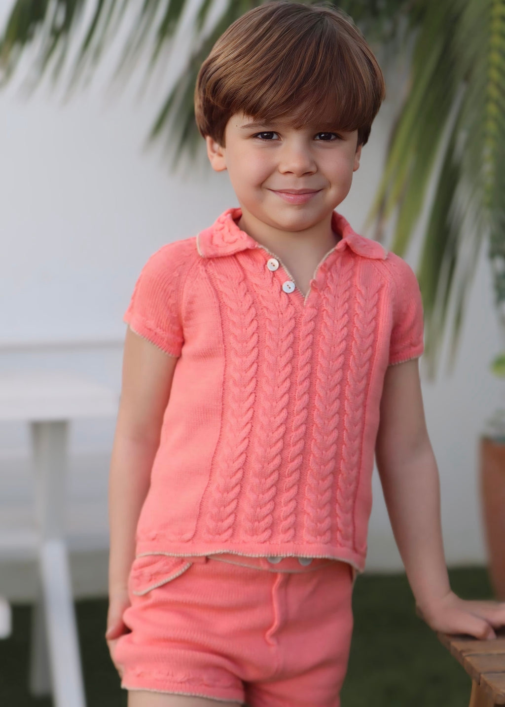 Jersey con bermuda Rahigo coral