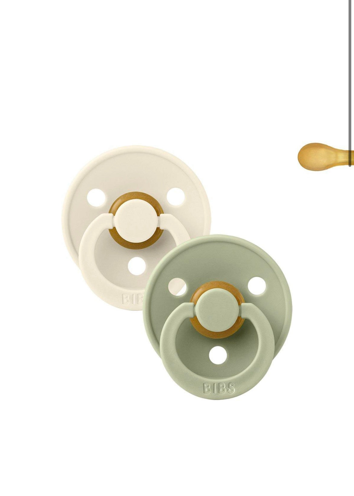2 Chupetes BIBS Ivory/Sage ovalada