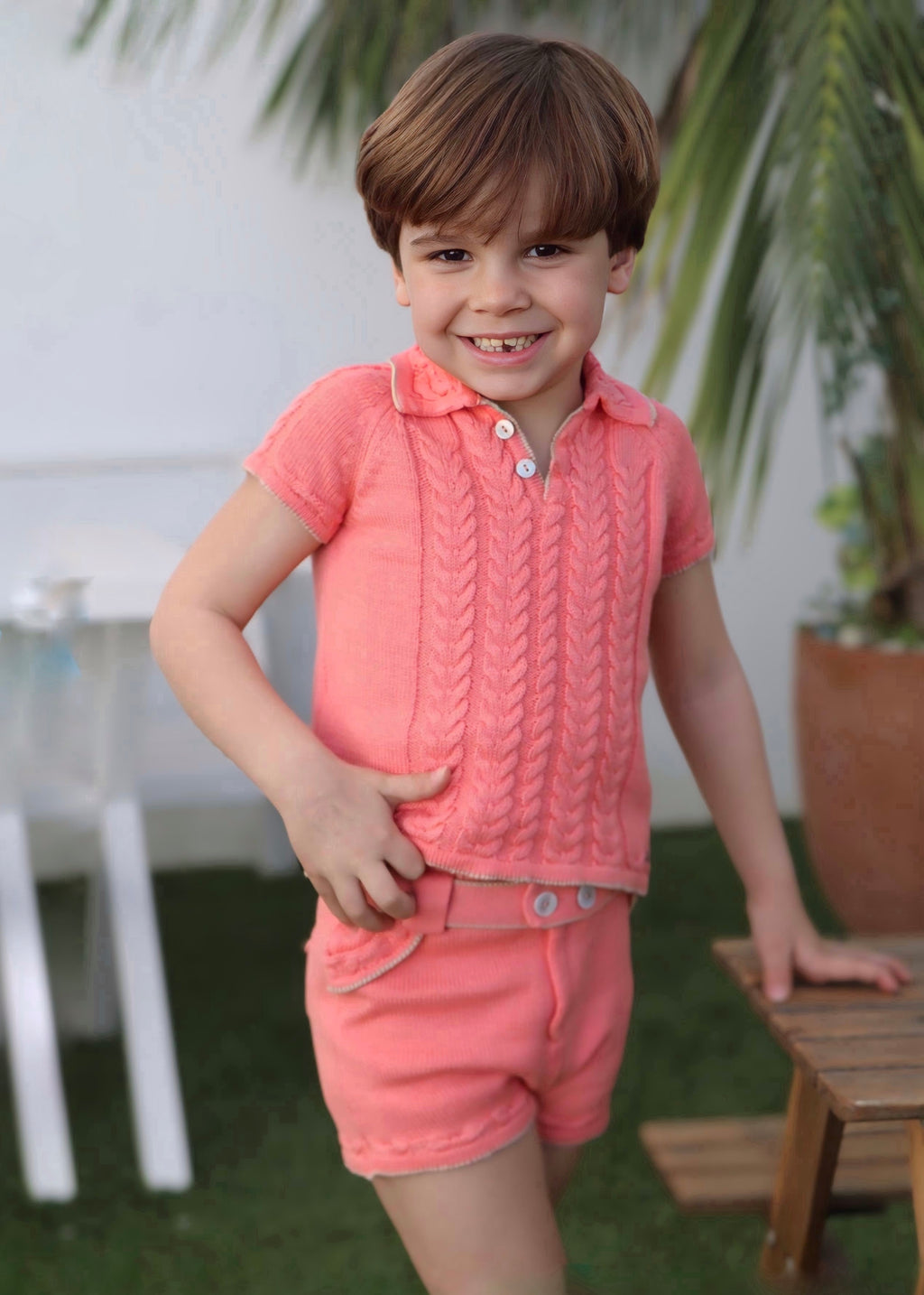 Jersey con bermuda Rahigo coral