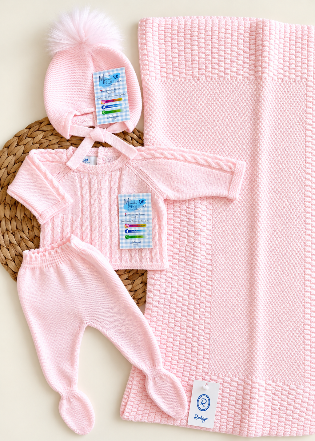 Conjunto ochitos rosa bebé