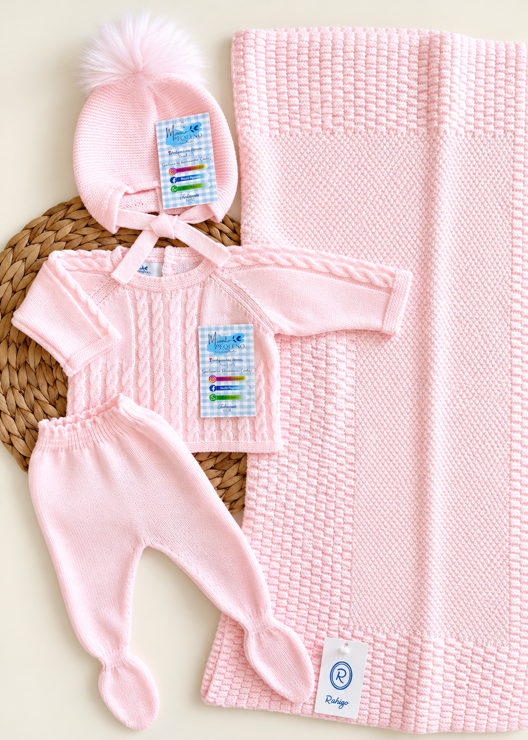 Conjunto ochitos rosa bebé