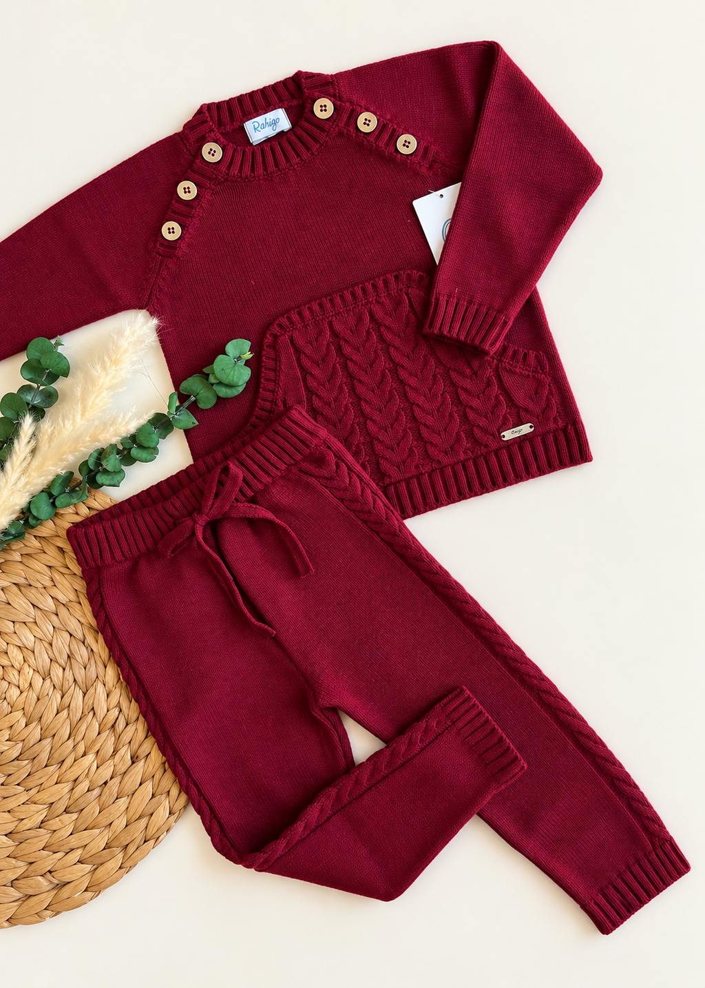 Conjunto niño Rahigo burdeos