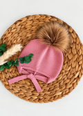 Gorro aviador rosa palo