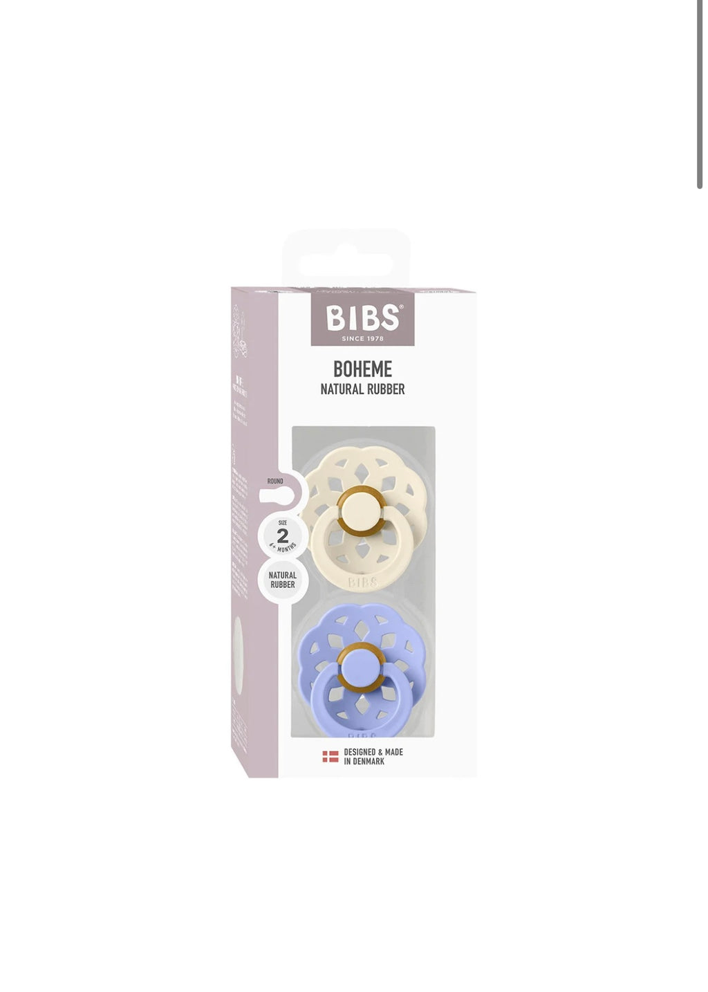 2 Chupetes BIBS Flor Ivory/Hush