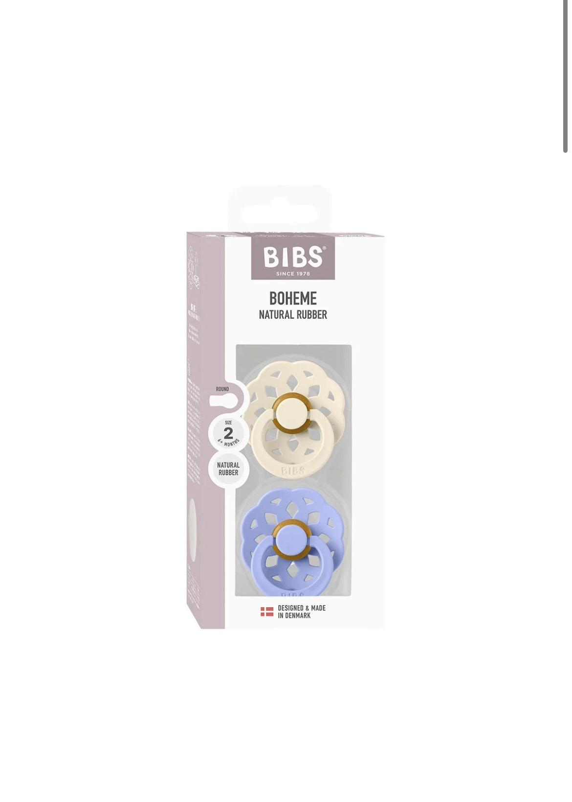 2 Chupetes BIBS Flor Ivory/Hush
