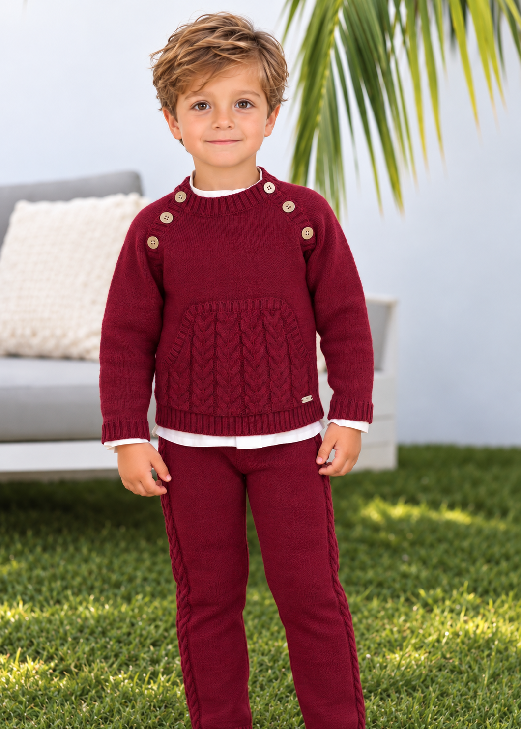 Conjunto niño Rahigo burdeos