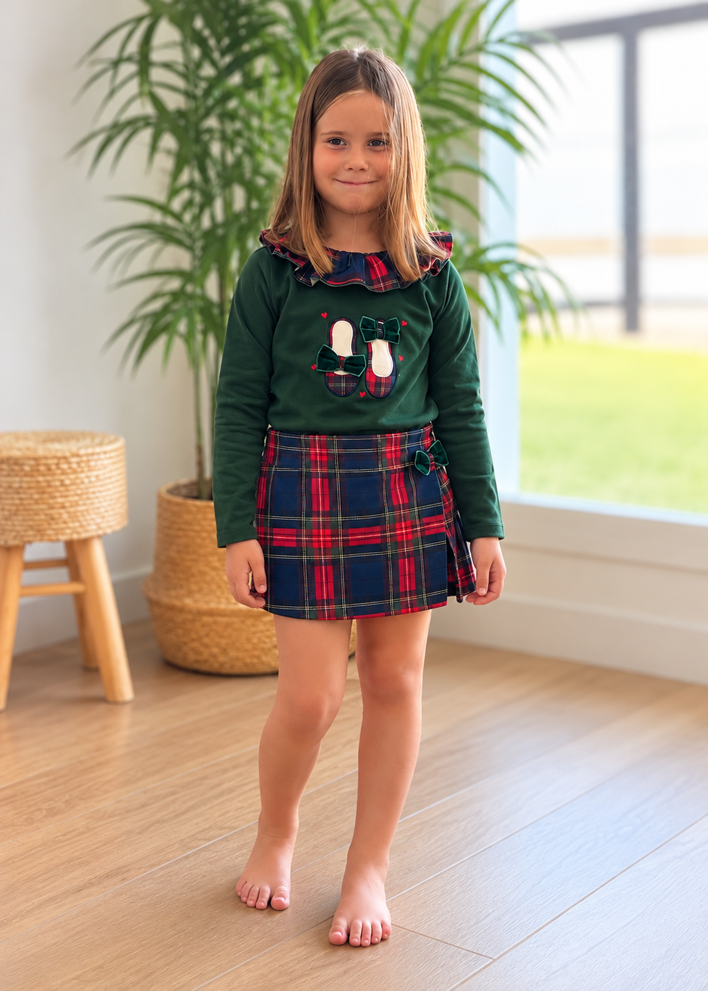 Conjunto Little Tartán falda