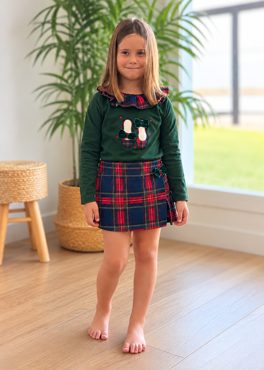 Conjunto Little Tartán falda