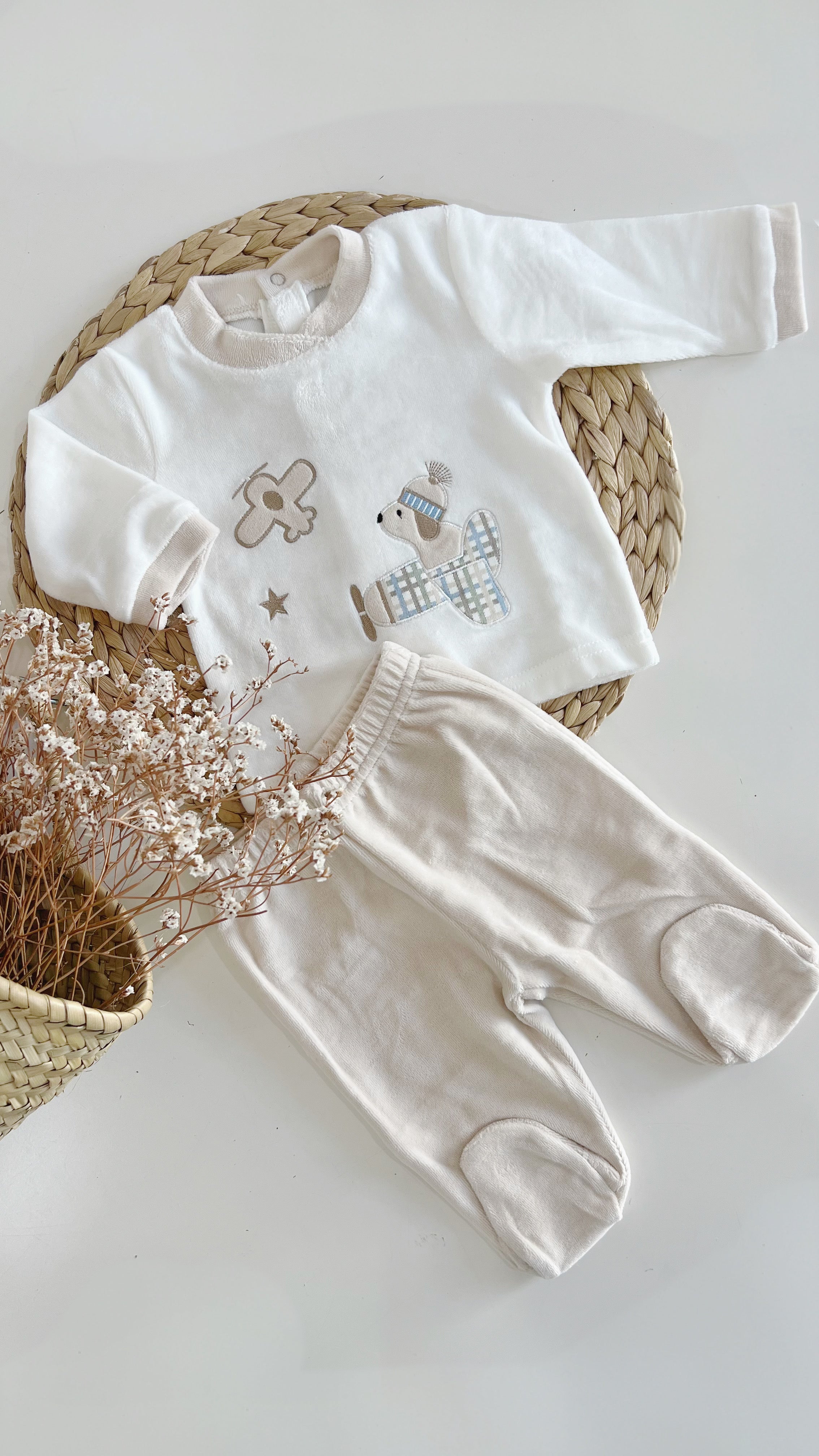 Pijama avioneta beige