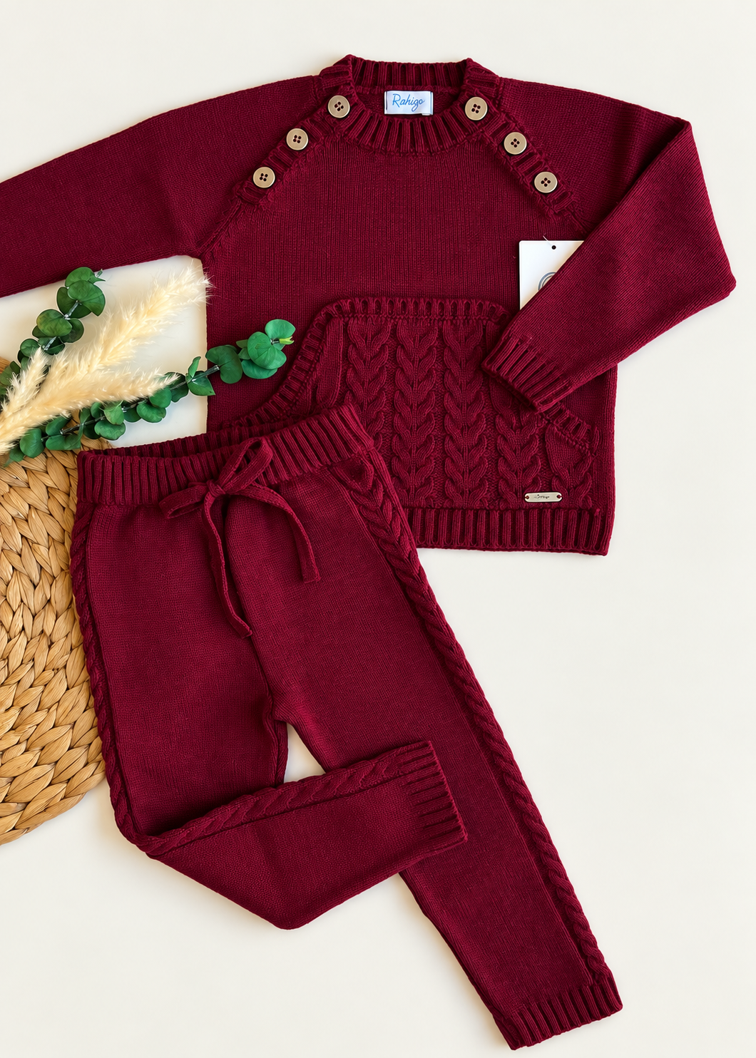 Conjunto niño Rahigo burdeos